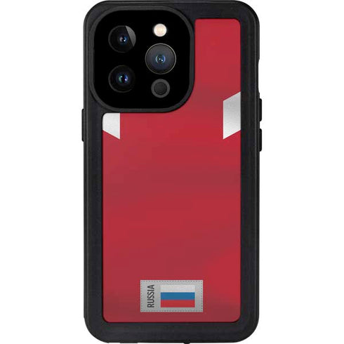 Russia Soccer Flag iPhone 14 Pro Waterproof Case